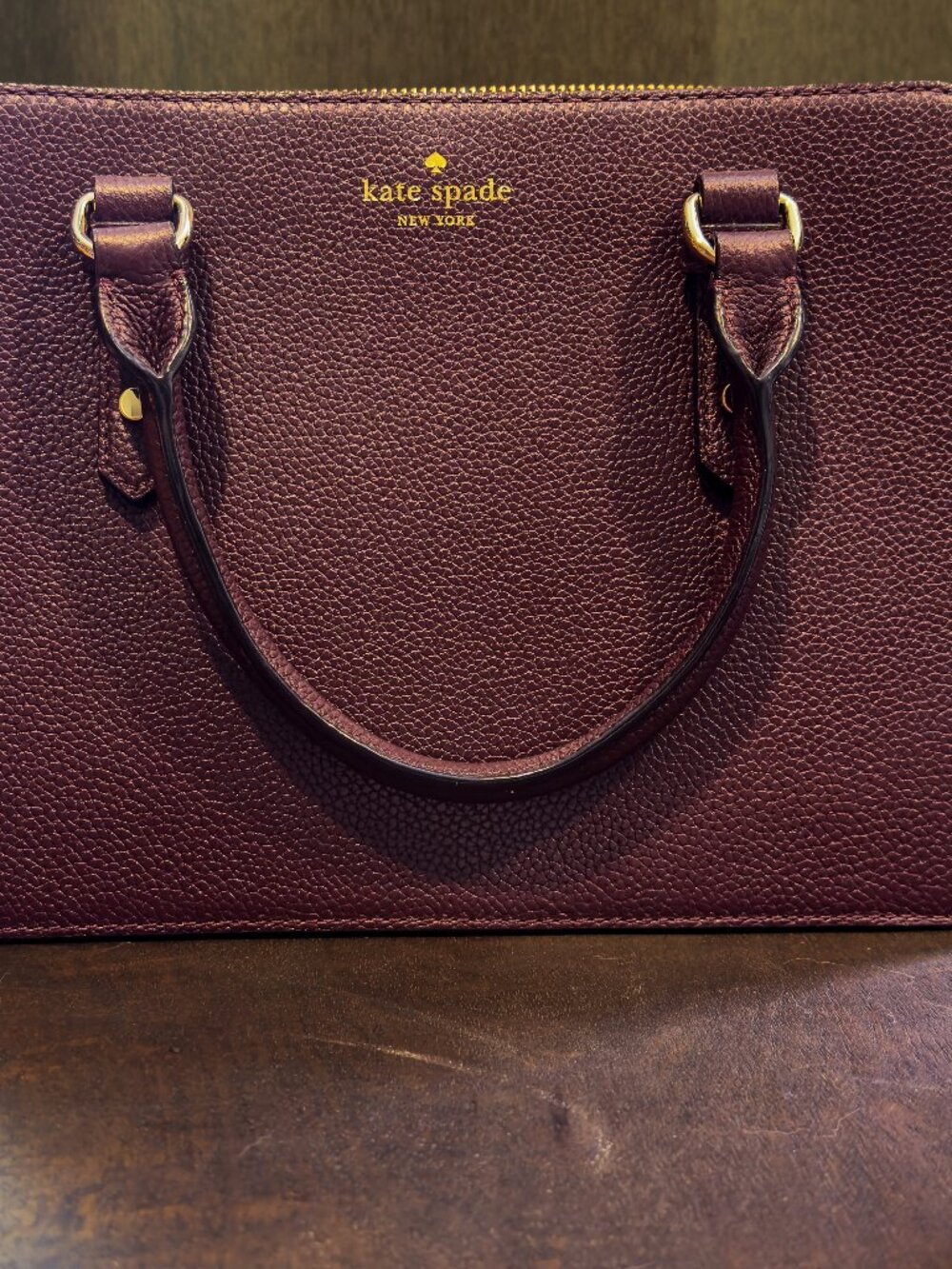 Kate Spade Mulberry Street Lise Satchel in burgundy